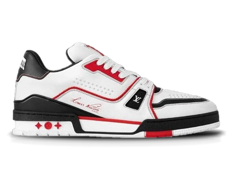 Giày LV Trainer Signature White Black Red Calfskin Best Quality