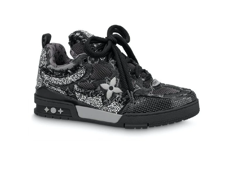 Giày Louis Vuitton Skate Trainer Black Swarovski Monogran Best Quality