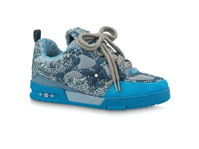 Louis Vuitton Skate Trainer Blue Swarovski Monogram Best Quality